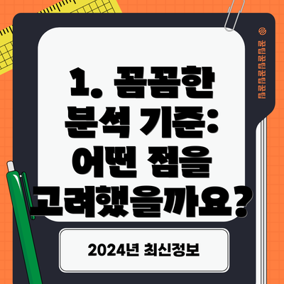 1. 꼼꼼한 분석 기준: 어떤 점을 고려했을까요?