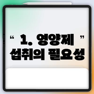 1. 영양제 섭취의 필요성