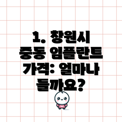 1. 창원시 중동 임플란트 가격: 얼마나 들까요?