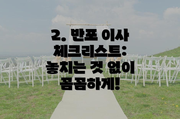 2. 반포 이사 체크리스트: 놓치는 것 없이 꼼꼼하게!