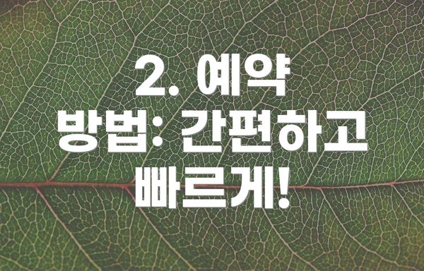2. 예약 방법: 간편하고 빠르게!