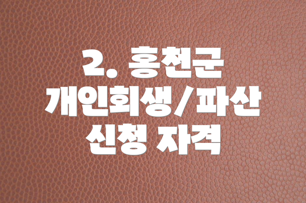 2. 홍천군 개인회생/파산 신청 자격