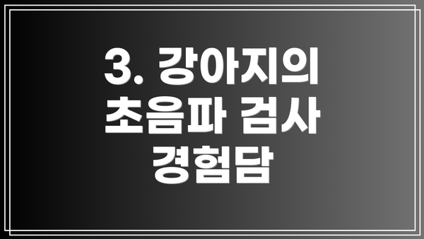3. 강아지의 초음파 검사 경험담