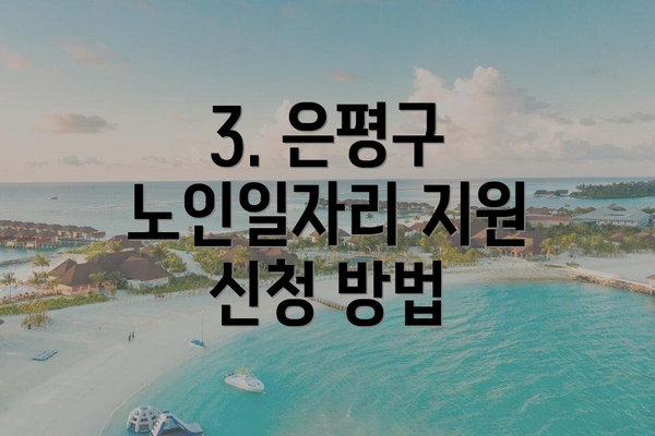 3. 은평구 노인일자리 지원 신청 방법