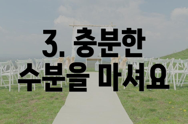 3. 충분한 수분을 마셔요