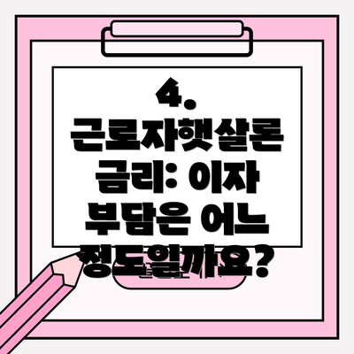 4. 근로자햇살론 금리: 이자 부담은 어느 정도일까요?