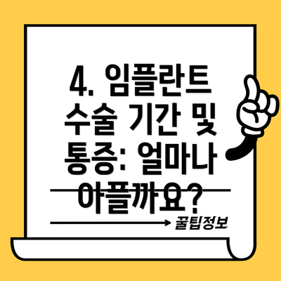 4. 임플란트 수술 기간 및 통증: 얼마나 아플까요?