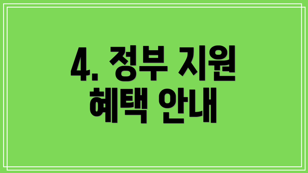 4. 정부 지원 혜택 안내