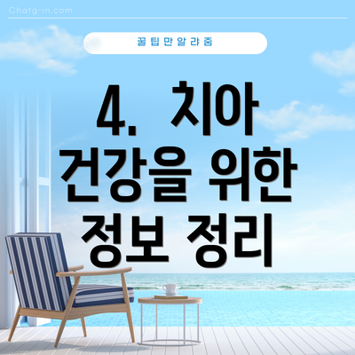 4.  치아 건강을 위한 정보 정리