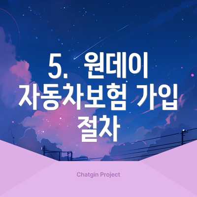 5.  원데이 자동차보험 가입 절차